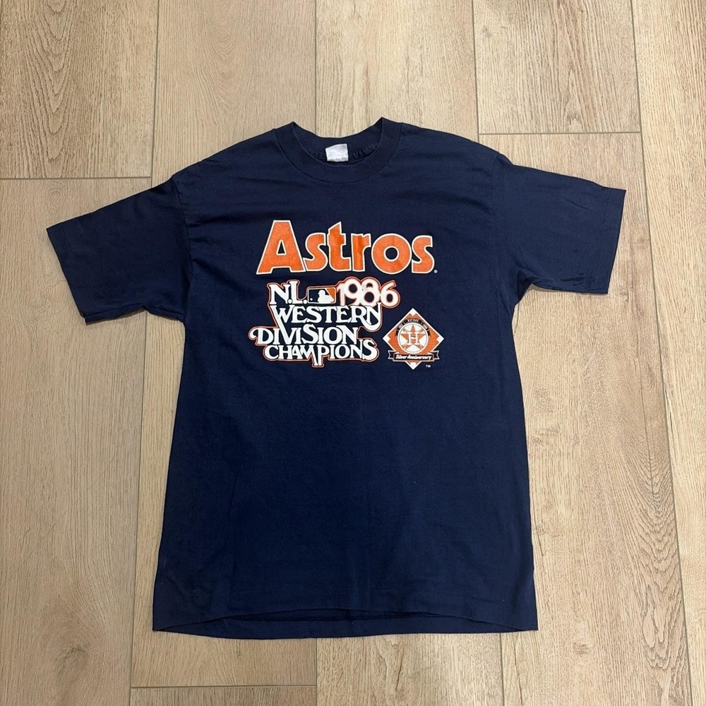 1986 Astros NL Western Division Champions T-shirt MLB Med/LG VTG retro Houston